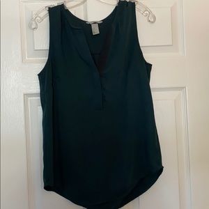 Hunter Green Sleeveless Blouse
